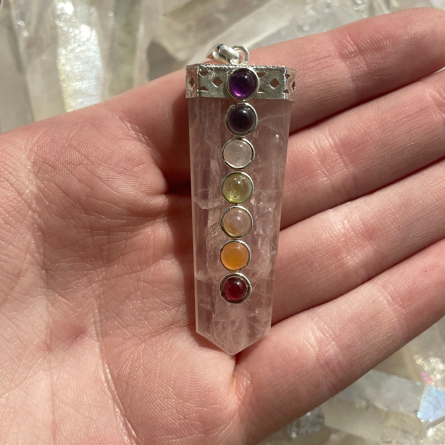 Flat Chakra Pendant - Rose Quartz Flat Chakra Pendant - Rose Quartz